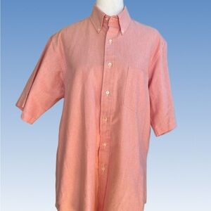 Casual Coral Button-Down Shirt for Men